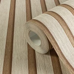Wallpaper Soft Peat, bleached wood battens with caramel bands