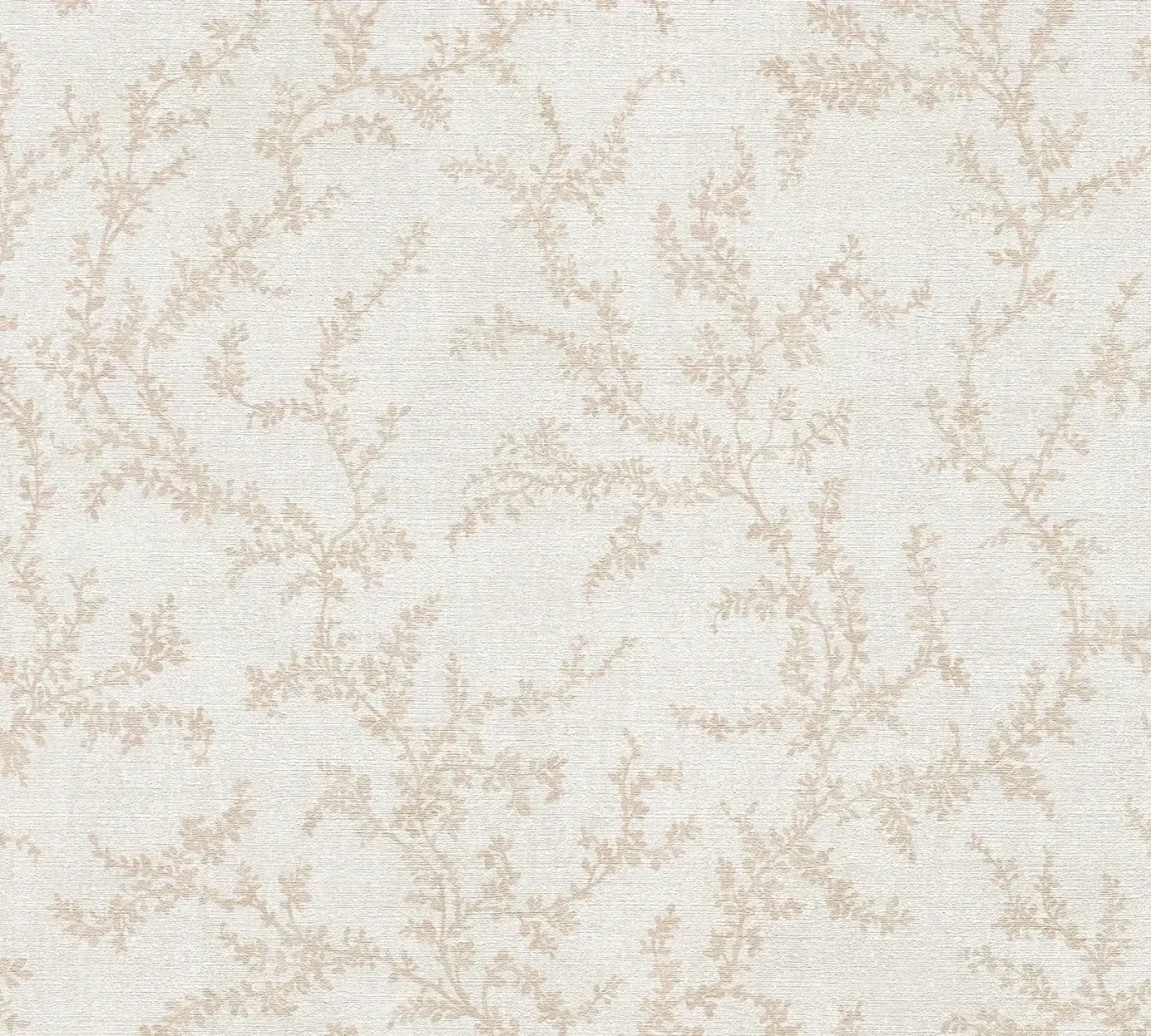 Wallpaper Light Shade, pale beige branches on light grey