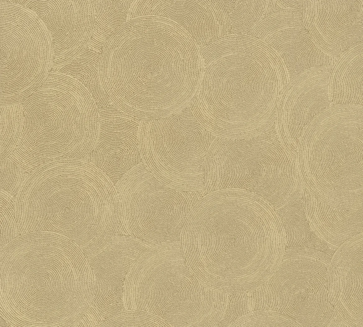 Wallpaper Soft Peat, golden sand corded spiral pattern