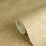Wallpaper Soft Peat, golden sand corded spiral pattern