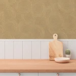 Wallpaper Soft Peat, golden sand corded spiral pattern