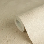 Wallpaper Veiled Jute, pale sand corded spirals on ivory