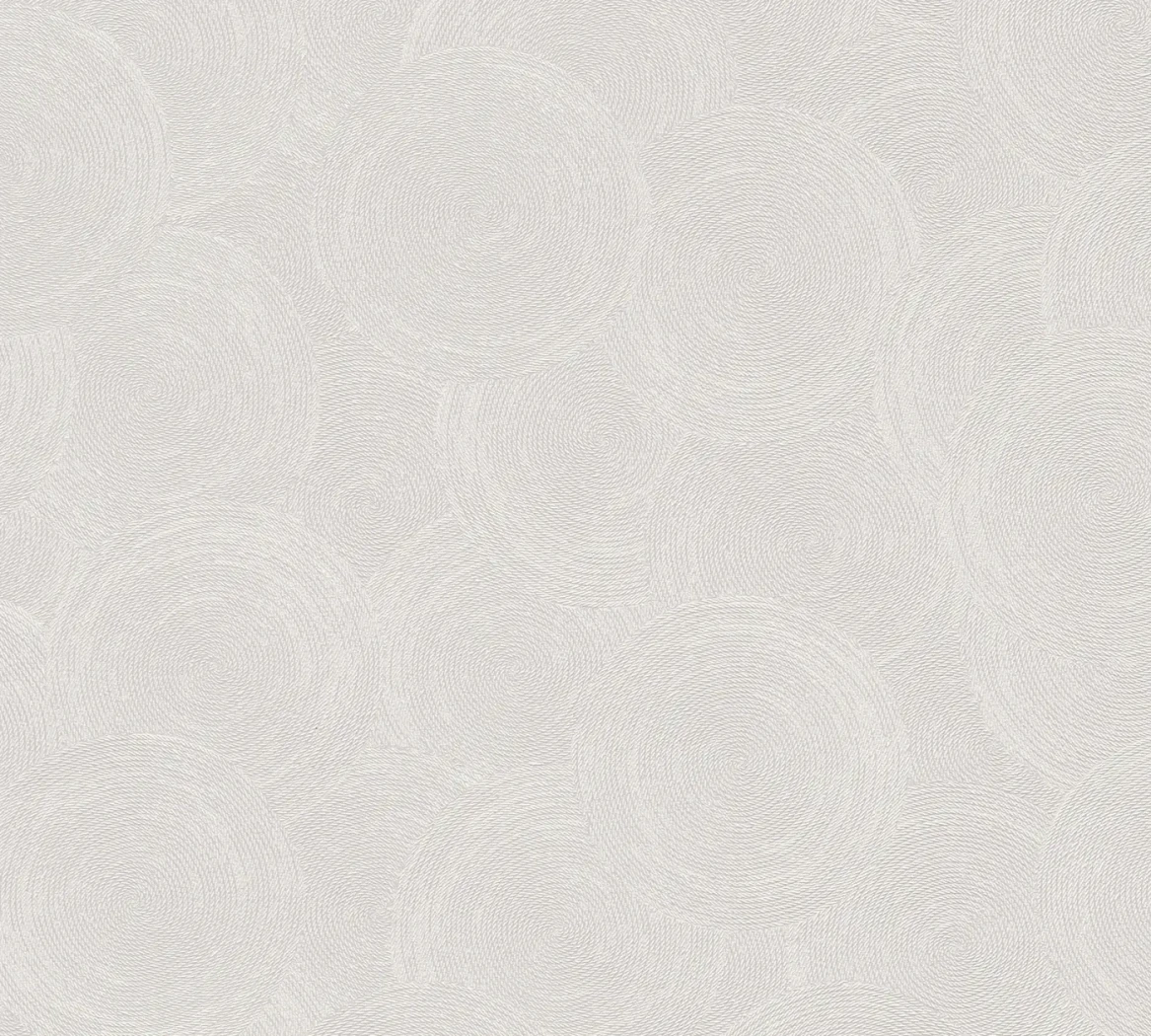Wallpaper Pale Dawn, off-white with subtle embossed spirals