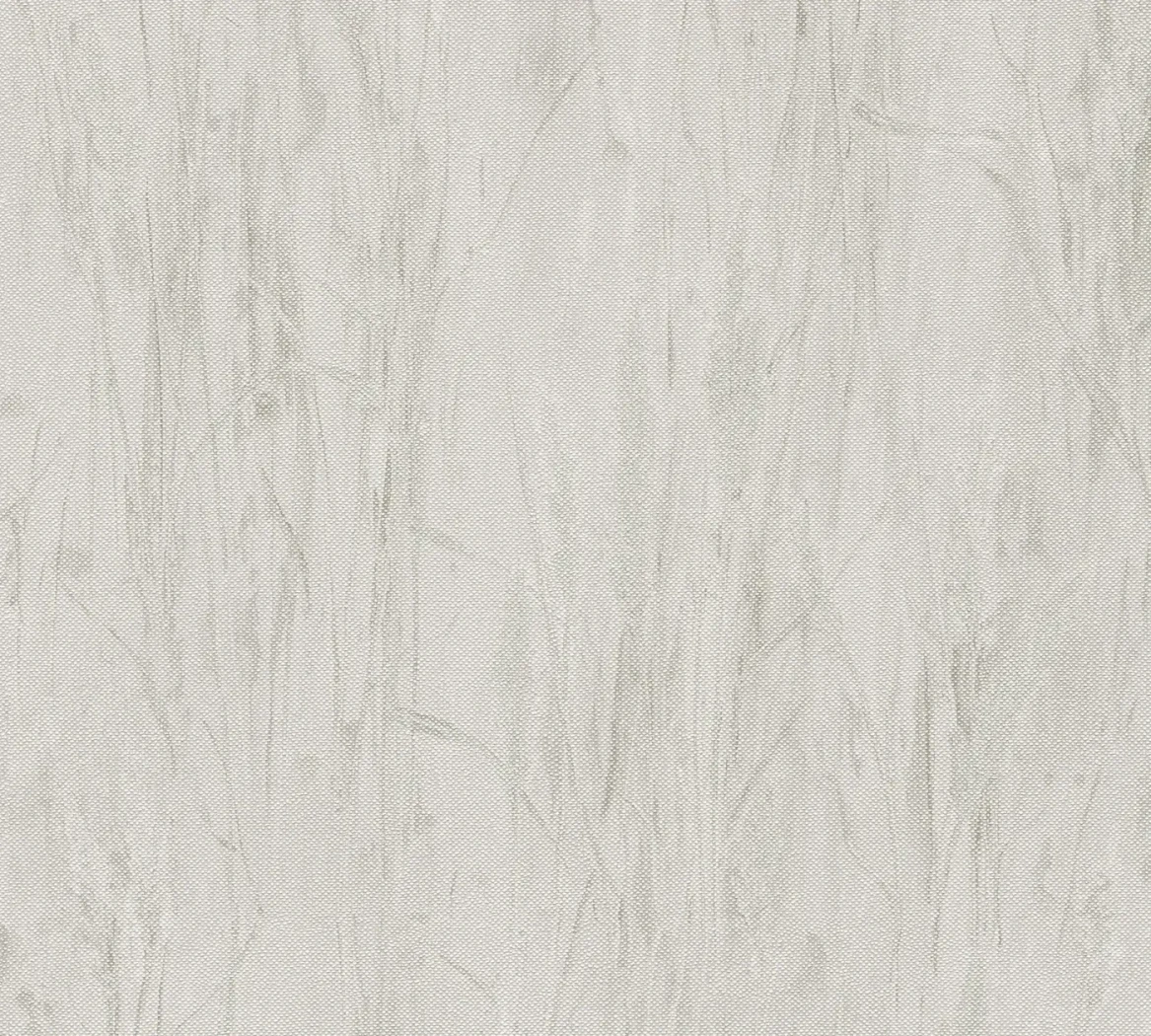 Wallpaper Frosted Graphite, faint grasses on grey-beige canvas