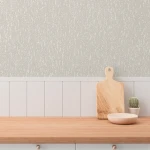 Wallpaper Light Shower, vertical white grain texture on off-white