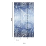 Wallpaper Soft Blue Slate, white whale and starfish on deep blue