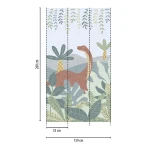 Wallpaper Soft Granite, dinosaur and palm trees mural