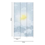 Wallpaper Frosted Straw Yellow, pale night sky with clouds and stars