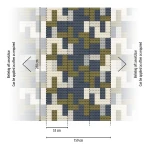 Wallpaper Ash Mercury, grey and khaki building-block camouflage pattern