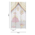 Wallpaper Veiled Pebble, pink gown and draped curtain mural