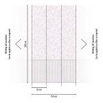 Wallpaper Vine, pink flowering sprigs on ivory with printed panelling