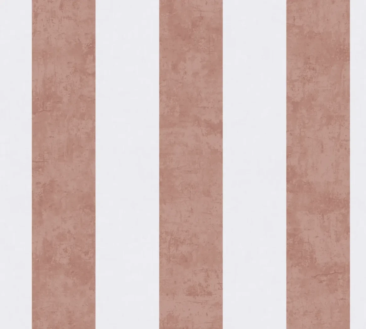 Wallpaper Pale Opal with terracotta and white vertical stripes