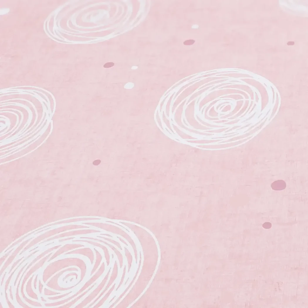 Wallpaper Cherry, white hand-drawn circles on powder pink
