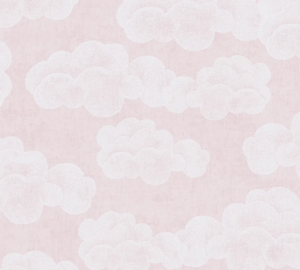 Wallpaper Pale Salt with dotted clouds on a pale pink background