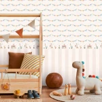 Wallpaper Light Meringue circus border with elephant and big top