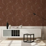 Wallpaper Deep Rust, terracotta marble effect with white veins