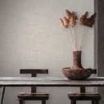 Wallpaper Frosted Silver with a fine light grey canvas texture