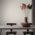 Wallpaper Light Mica, pale grey linen-effect texture
