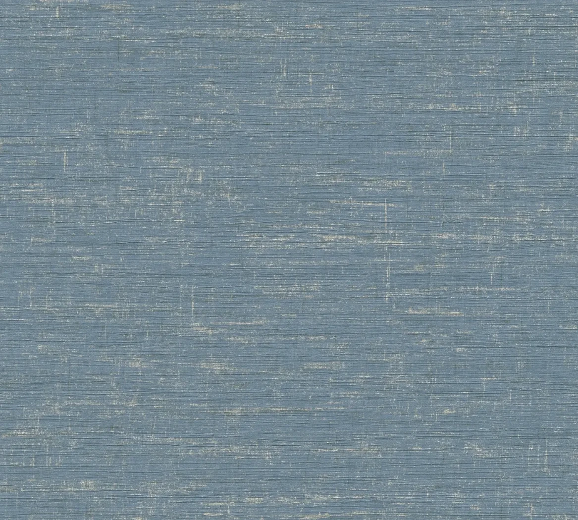 Wallpaper Soft Blue Foam, denim blue linen effect with ecru fibres