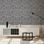 Wallpaper Soft Stone, grey marble diamonds with gold veins