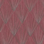 Wallpaper Garnet, Art Deco copper fans on garnet red