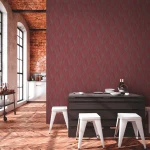 Wallpaper Garnet, Art Deco copper fans on garnet red