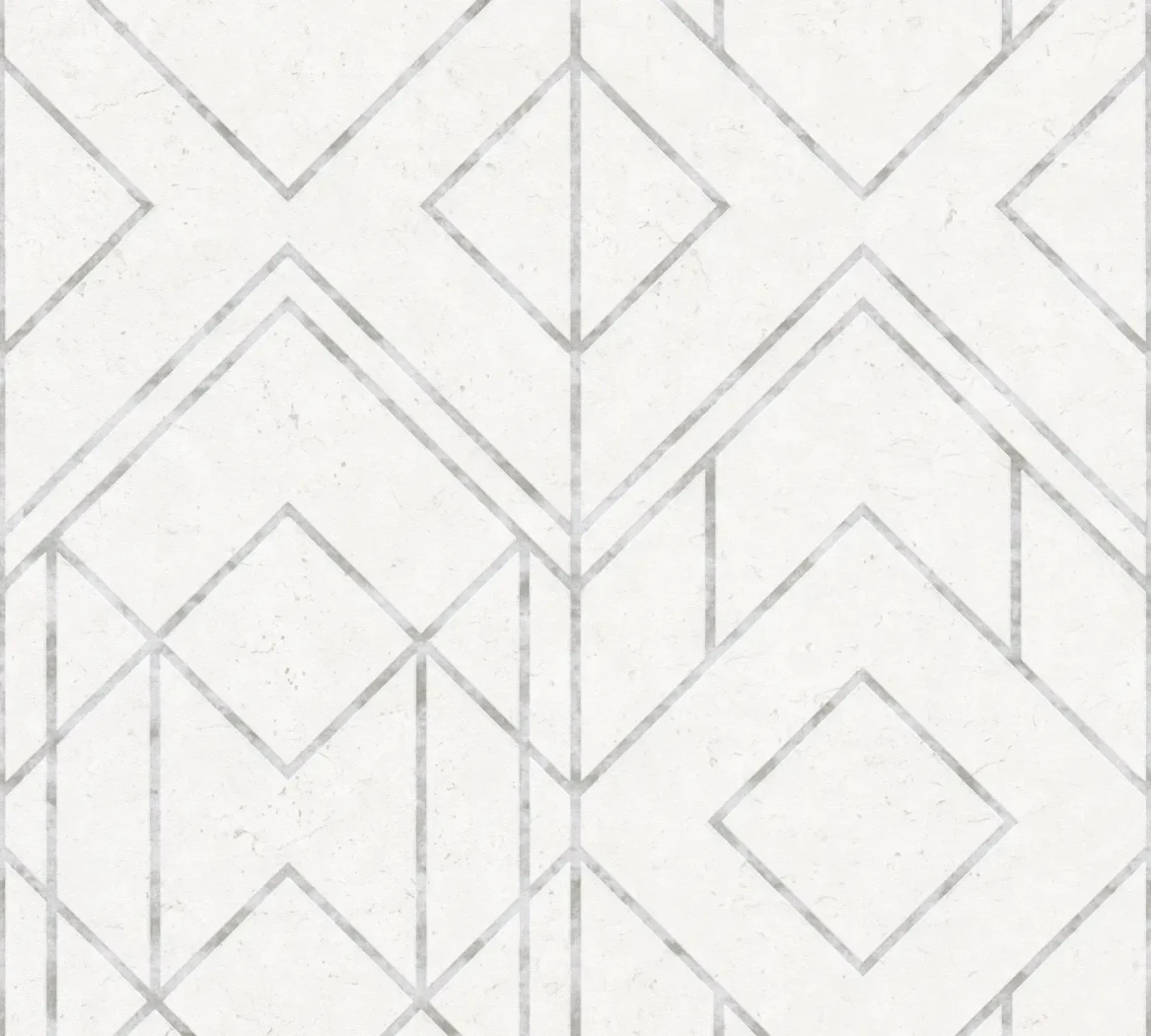 Wallpaper Frosted Bark with fine grey diamond pattern