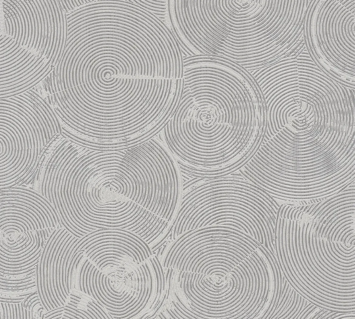 Wallpaper Soft Slate with light grey concentric wood rings