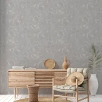 Wallpaper Soft Slate with light grey concentric wood rings