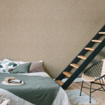 Wallpaper Frosted Buckwheat, beige diamond interlace on ecru canvas