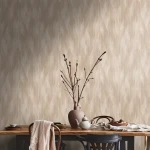 Wallpaper Veiled Rope, beige and cream origami facet pattern