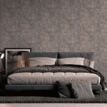 Wallpaper Soft Lead, warm grey trowelled concrete effect