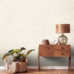 Wallpaper Pale Feather, gold triangles and lines on off-white
