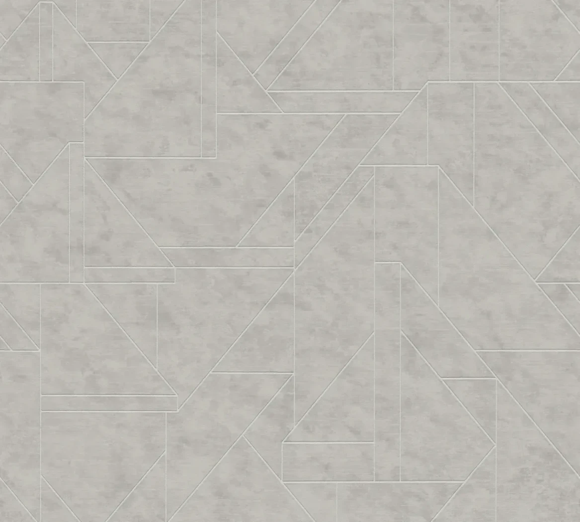 Wallpaper Veiled Shadow, pale triangles tone on tone on grey
