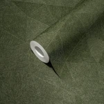 Wallpaper Sage, khaki green faceted texture under raking light