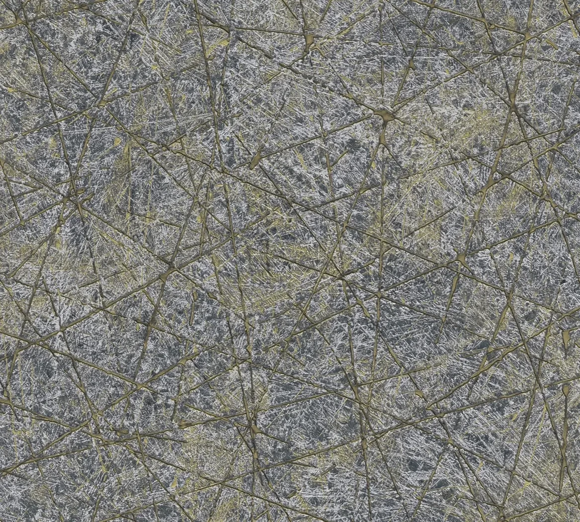 Wallpaper Soft Nickel, grey stone with crossing gold lines