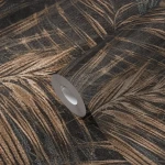 Wallpaper Ashen Cashew, gold palm fronds on dark brown
