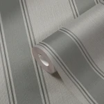 Wallpaper Veiled Bark, pearl and mid-grey satin stripes