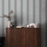 Wallpaper Veiled Bark, pearl and mid-grey satin stripes