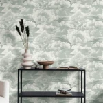 Wallpaper Veiled Smoke, grey and white watercolour clouds