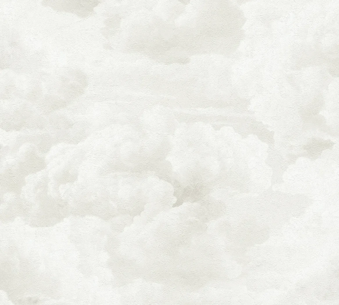 Wallpaper Pale Pebble, beige and off-white limewash cloud effect