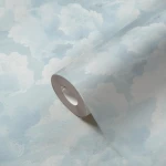 Wallpaper Veiled Pearl, pale blue watercolour clouds