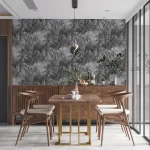 Wallpaper Misty Mica, grey panoramic tropical jungle scene