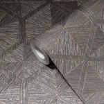 Wallpaper Misty Cloud, charcoal diamonds edged with copper lines