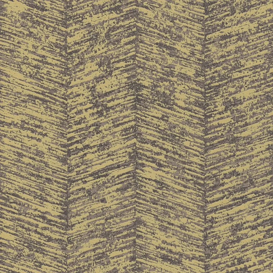 Wallpaper Ashen Honey, textured ochre and aubergine chevrons