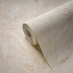 Wallpaper Light Pollen, faded straw yellow foliage on cream