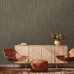 Wallpaper Ash Schist, olive brown veining flecked rust and gold
