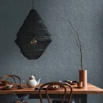 Wallpaper Ashen Lava, slate grey vertical weave with copper flecks