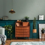 Wallpaper Soft Graphite, sage grey-green linen-effect vertical texture