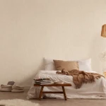 Wallpaper Pale Maize, light ecru with fine vertical grain